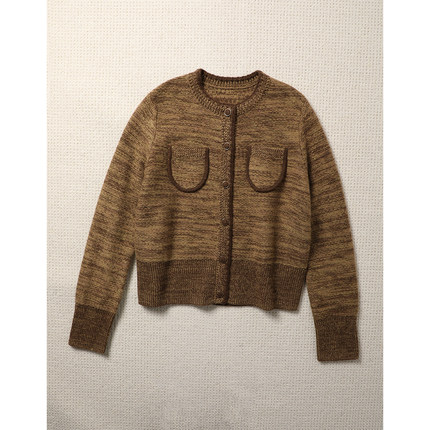 TANG TOWN 高端品质 定纺纱混配颜色 重磅全羊绒厚暖柔软针织开衫