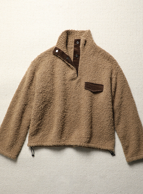TANG TOWN 冬日Chill氛围 骆驼绒圈圈纱 软糯蓬松POLO领针织套衫