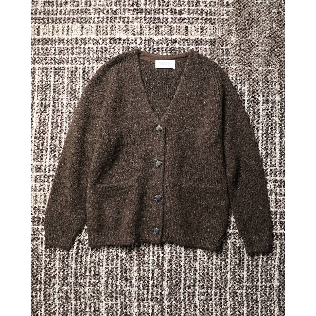 TANG TOWN单穿/叠搭皆可实现出街造型粗针羊驼毛亚麻混纺毛衣开衫