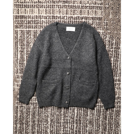 TANG TOWN单穿/叠搭皆可实现出街造型粗针羊驼毛亚麻混纺毛衣开衫