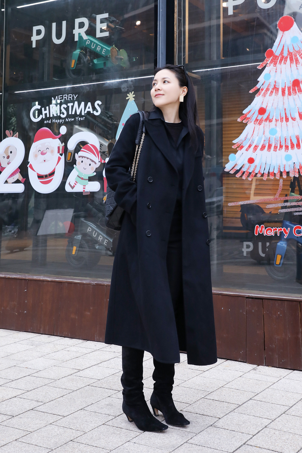 双排扣西装领大衣纯羊绒