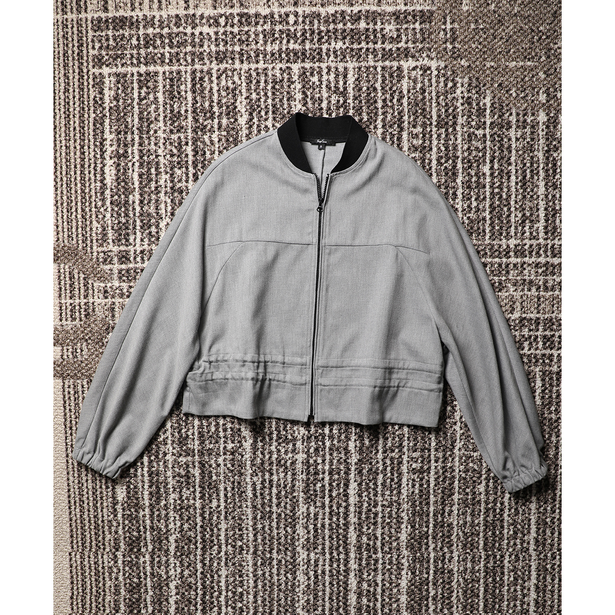 TANG TOWN自制 时装感与运动风可兼得立裁廓形抽绳腰棒球夹克外套