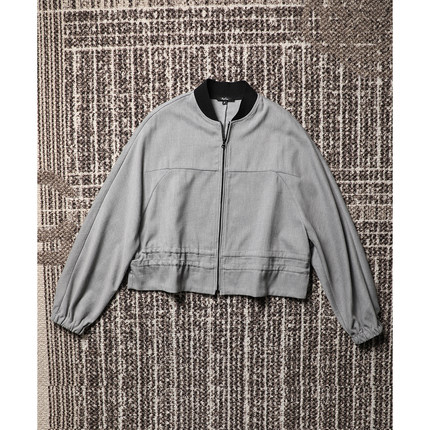 TANG TOWN自制 时装感与运动风可兼得立裁廓形抽绳腰棒球夹克外套