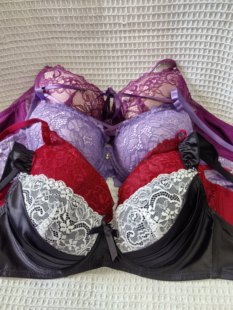 大码34/75E日韩内衣文胸有钢圈聚拢刺绣蕾丝多扣无插垫杂款