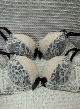 70BD75A日韩欧美内衣文胸钢圈聚拢刺绣蕾丝多扣有插垫191