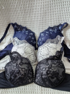 大码36/80A(L)日韩内衣文胸无钢圈聚拢刺绣蕾丝多扣无插垫杂款