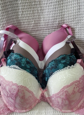 大码40/90D日韩内衣文胸钢圈聚拢刺绣蕾丝多扣无插垫杂款