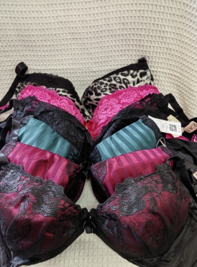 大码38/85E日韩内衣文胸有无钢圈聚拢刺绣蕾丝多扣无插垫杂款