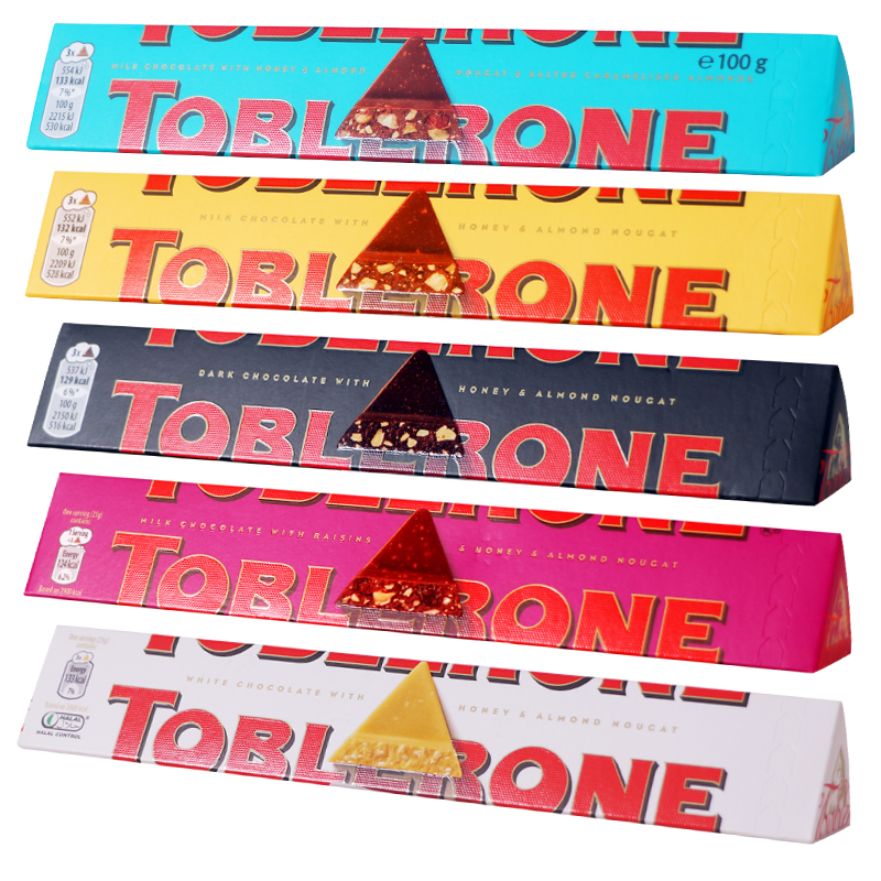 瑞士进口三角形巧克力牛奶蜂蜜杏仁纯黑巧克力多口味糖果零食小吃