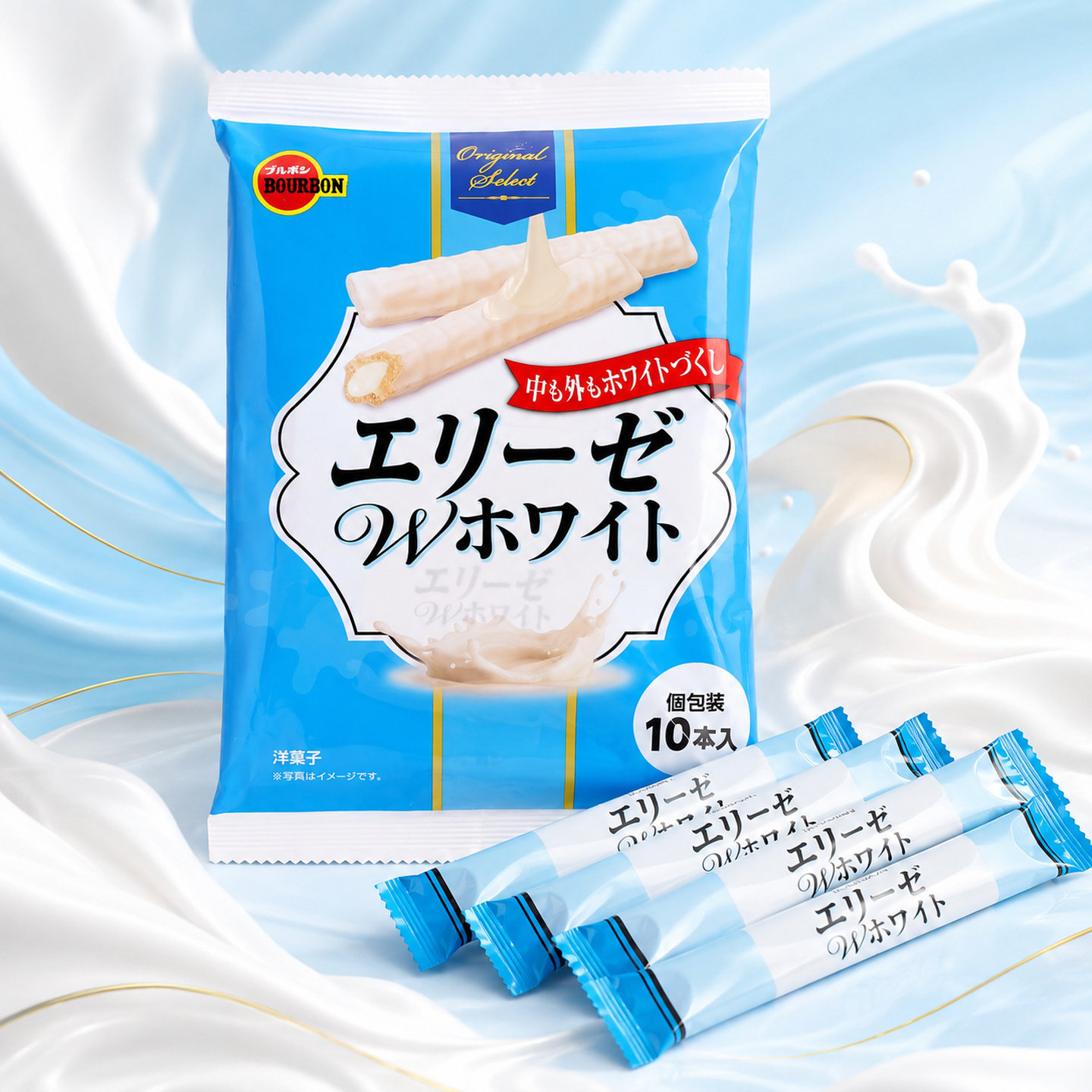 日本进口布尔本波路梦牛奶味夹心威化饼干棒手指饼干零食休闲小吃