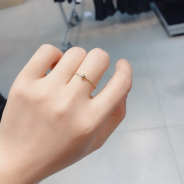 RING 通体 18K金 转运珠戒指 黄金玫瑰金彩金 时尚不掉色