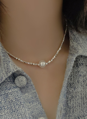 波光粼粼碎银礼物项链气质百搭女