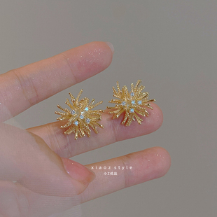 璀璨花火耳钉女2026新款 轻奢高级感独特花朵精致耳环气质耳饰 爆款