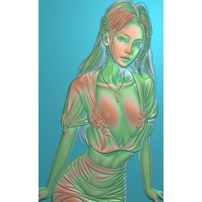 JD0106精雕图jdp写真写实现代风美女 屏风挂屏浮雕图灰度图木雕