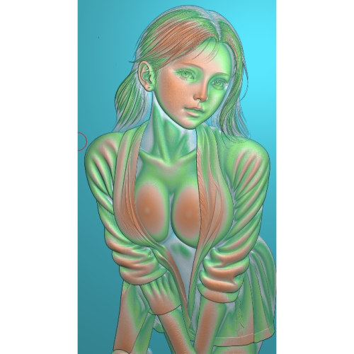 JD0123精雕图jdp写真写实现代风美女 屏风挂屏浮雕图灰度图木雕