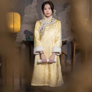 【新中式棉服】秋冬款连衣裙复古厚棉衣旗袍裙茶服中式女装中国风