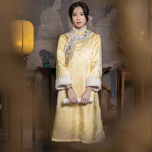 连衣裙远镇新中式国风旗袍裙刺绣