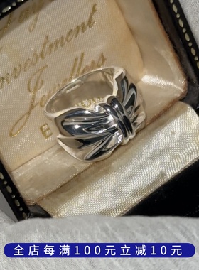 【新品】925纯银重工款蝴蝶结丝绸感宽版戒指小众设计感