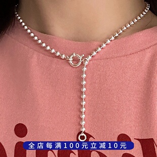 PLUS JEWELRY / 通体925银珠珠链随心搭配吊坠胖猪项链可调节长度