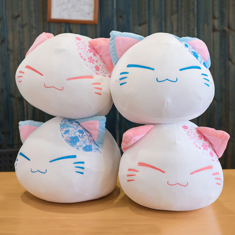 日本原单卡通可爱樱花猫公仔动漫猫咪玩偶毛绒玩具圣诞节生日礼物