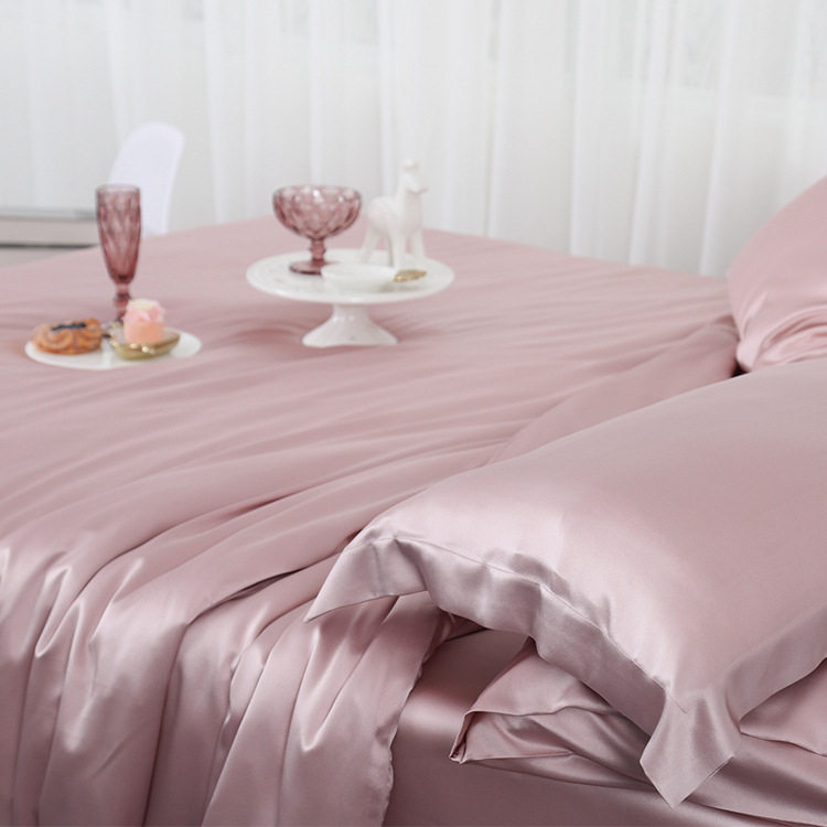 绫罗 纯色简约100%桑蚕丝床品重磅22亩姆米真丝四件套  限量特价