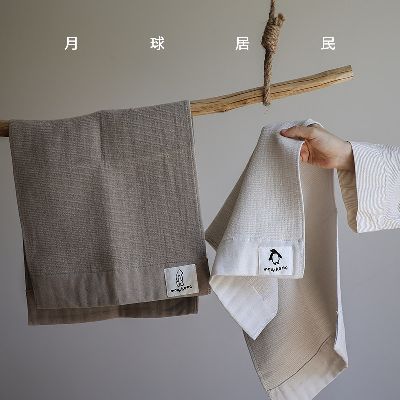 【月球居民 】北极熊与企鹅 原创纯棉皱皱纱情侣毛巾吸水亲肤纱布