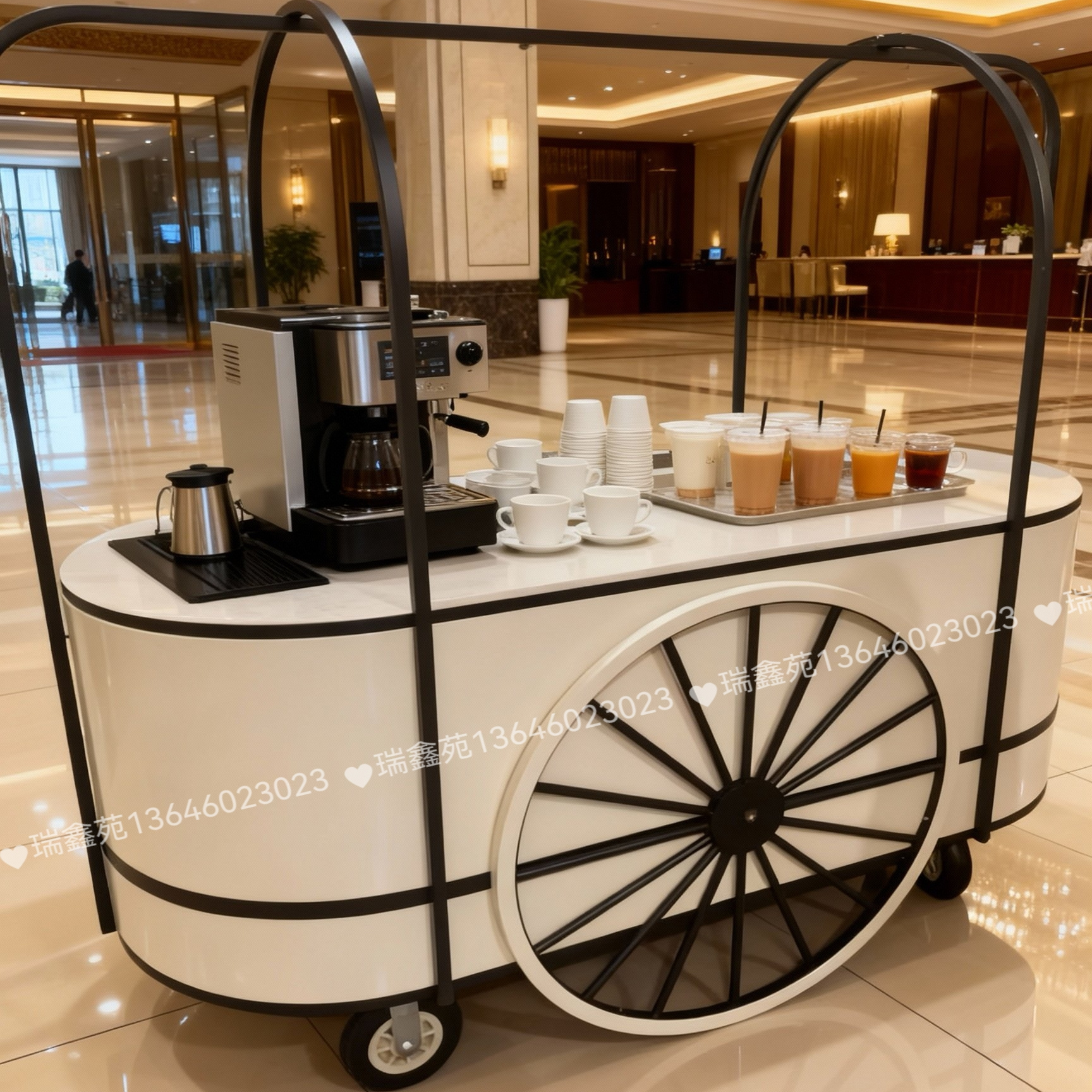 商场酒店展示台咖啡车茶饮果茶