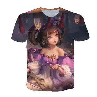 新款王者荣耀小乔丁香结短袖T恤男女中小学生夏季青少年cos上衣