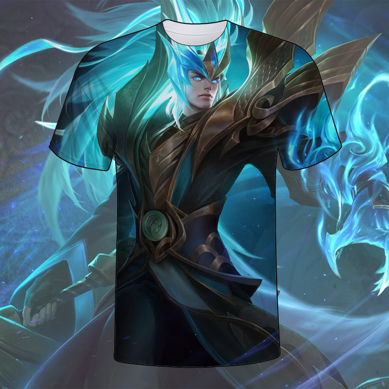 新王者荣耀铠青龙志短袖t恤男女春夏装中小学生青少年t恤cos上衣