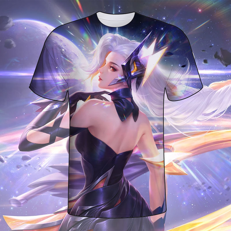 王者荣耀短袖花木兰燃星之曲衣服男女春夏中小学生青少年t恤上衣