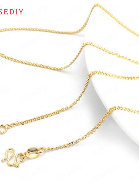 Diy饰品配件铜镀真金 成品项链 带扣链条-1.5MM 批花扭8字链37949