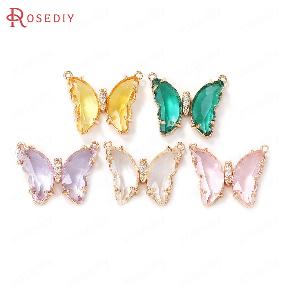 Rosediy挂件吊坠蝴蝶铜锆玻璃