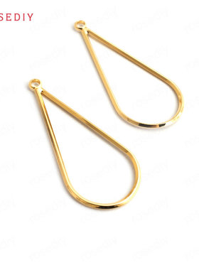 项链耳环耳饰Diy饰品配件42x18MM 粗1.2MM铜镀真金水滴 挂件34875