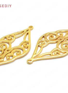 项链耳环耳饰Diy饰品配件27x15MM铜镀真金羽毛 挂件 吊坠37008