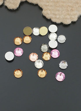 diy材料 手机美容配件 手工玻璃钻 水钻 6MM平底钻 20个19613