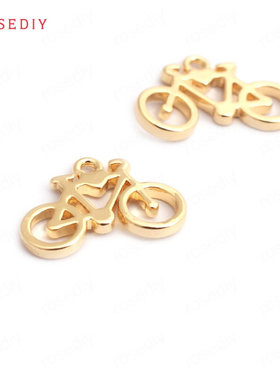 耳环耳饰配件Diy饰品配件13x9MM铜镀真金小自行车挂件 吊坠 35181