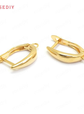 Diy饰品耳环耳饰配件高17MM 宽3.5MM铜镀真金月亮形带夹耳扣37206