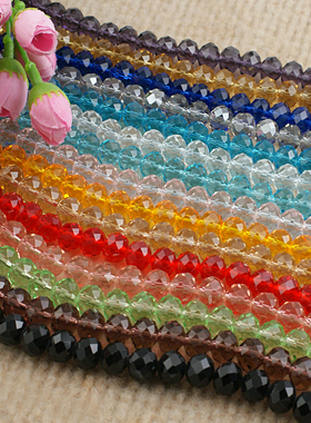 diy饰品配件 水晶散珠 8*10MM全手工A级扁球珠 扁珠 车轮珠 15181