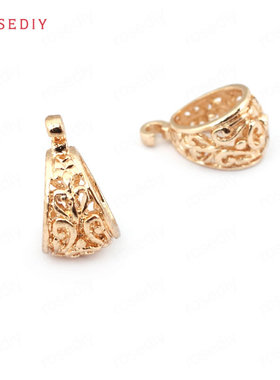 项链Diy饰品配件13x8MM铜24K香槟金色项链坠子挂头 连接挂头33207