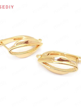 Diy饰品耳环耳饰耳针配件铜镀真金水滴形 带夹耳钉耳扣38410