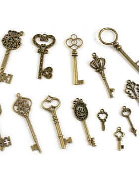 DIY复古合金饰品配件 古青铜色 合金挂件 挂坠 合金钥匙 20277