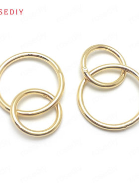项链耳环耳饰Diy饰品配件29x18MM铜镀真金双连圈 挂件 吊坠36921