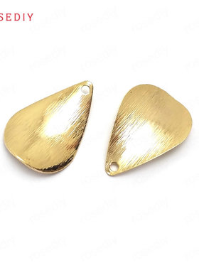 项链耳环耳饰Diy饰品配件19x13MM铜镀真金花瓣 挂件 吊坠35985