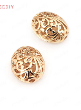 Diy饰品手工铜镀真金 项链手链耳环发饰头饰配件椭圆珠隔珠30925