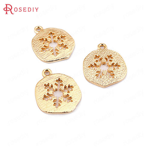 铜镀真金耳环雪花挂件diy饰品