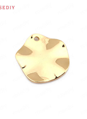 Diy饰品铜镀真金项链手链耳环发饰头饰配件波浪异形 挂件 33650