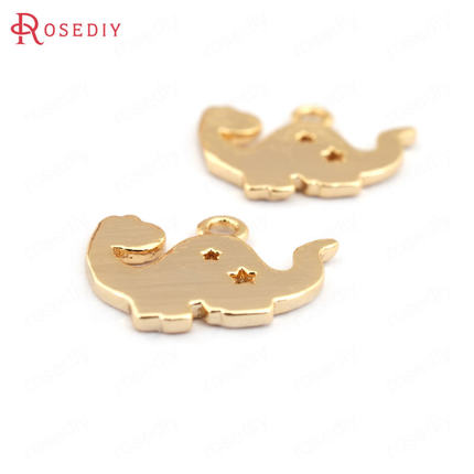Diy饰品铜镀真金项链手链耳环发饰头饰配件小象挂件 吊坠 33509
