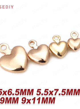 Diy饰品手工材料铜镀真金项链手链耳环发饰头饰配件桃心挂坠30999