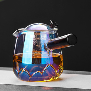 玻璃侧把壶家用蒸煮两用壶耐高温电陶炉煮茶器烧水泡茶壶茶具套装