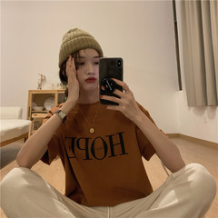 Real price loose print short sleeve T-shirt